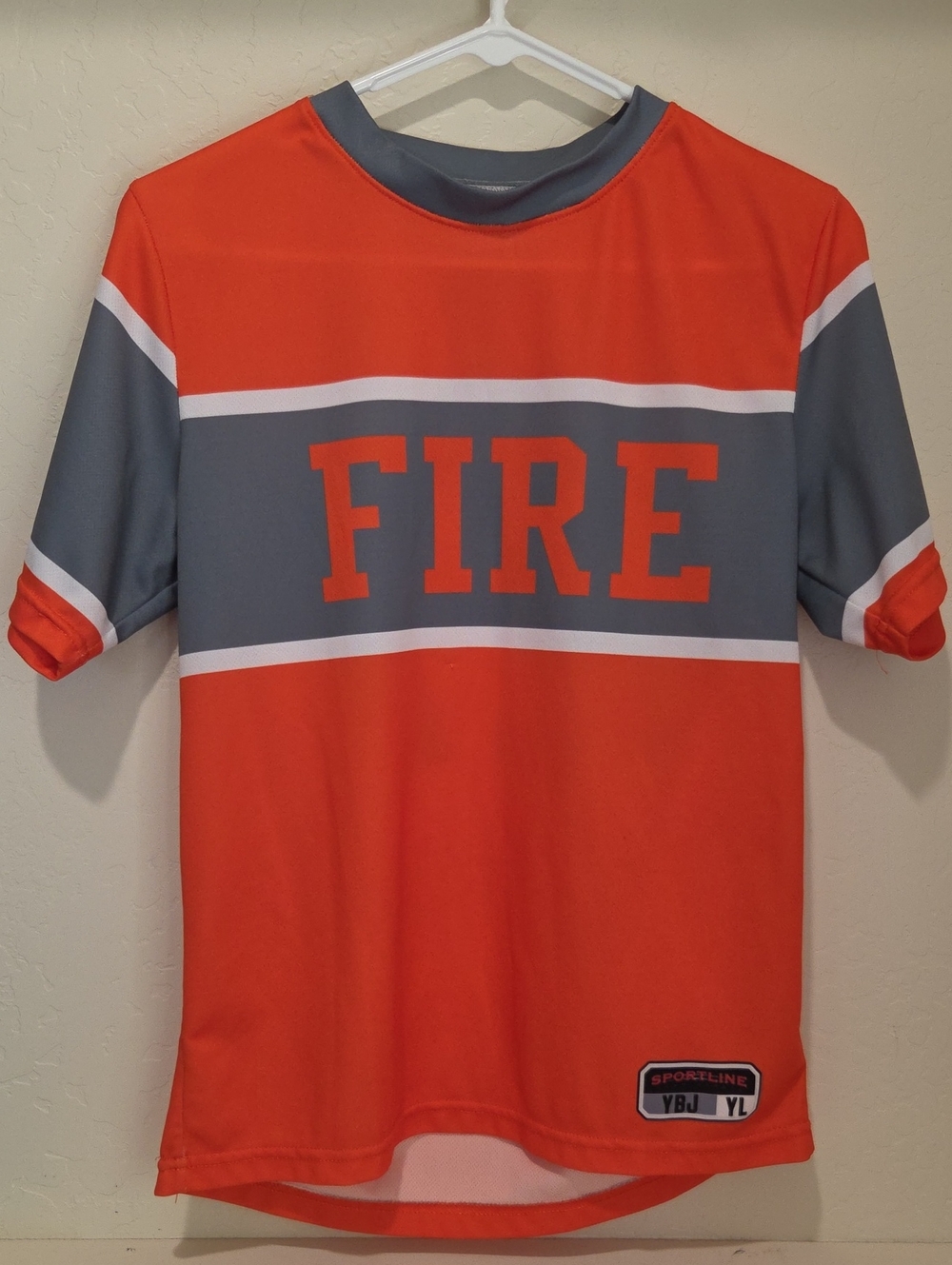 Kids Orange FIRE Athletic Jersey with Gray Banding